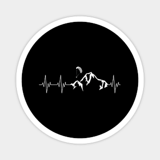 Heartbeat Paraglider Mountains Magnet